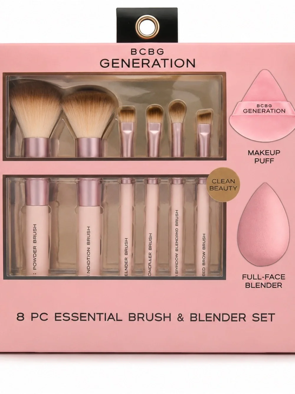 BCBGeneration Pink 8-Piece Makeup Brush & Blender Set